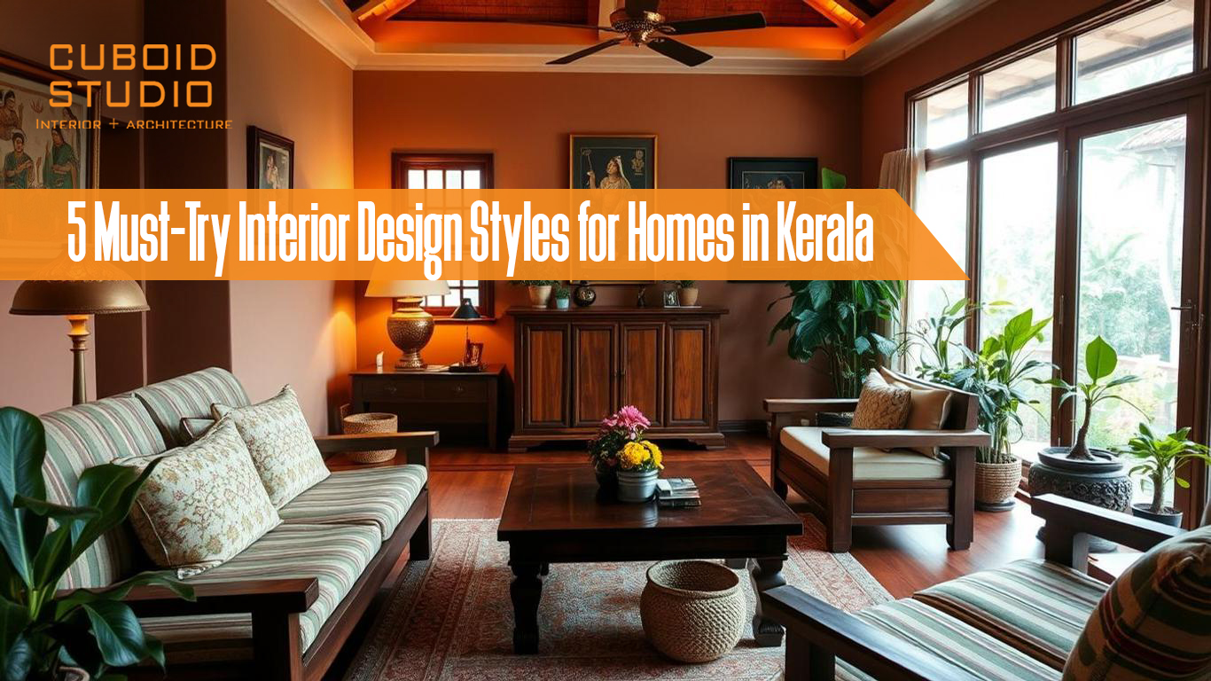 Traditional Kerala style interior design with wooden furniture and brass accents